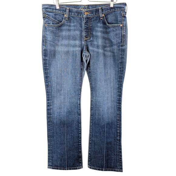 Old Navy The Diva Lowest Rise Bootcut Stretch Denim Jeans Medium Blue 14 Short - Picture 1 of 15